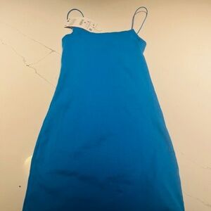 Zara Spaghetti Strap Bright Blue Dress (NWT)